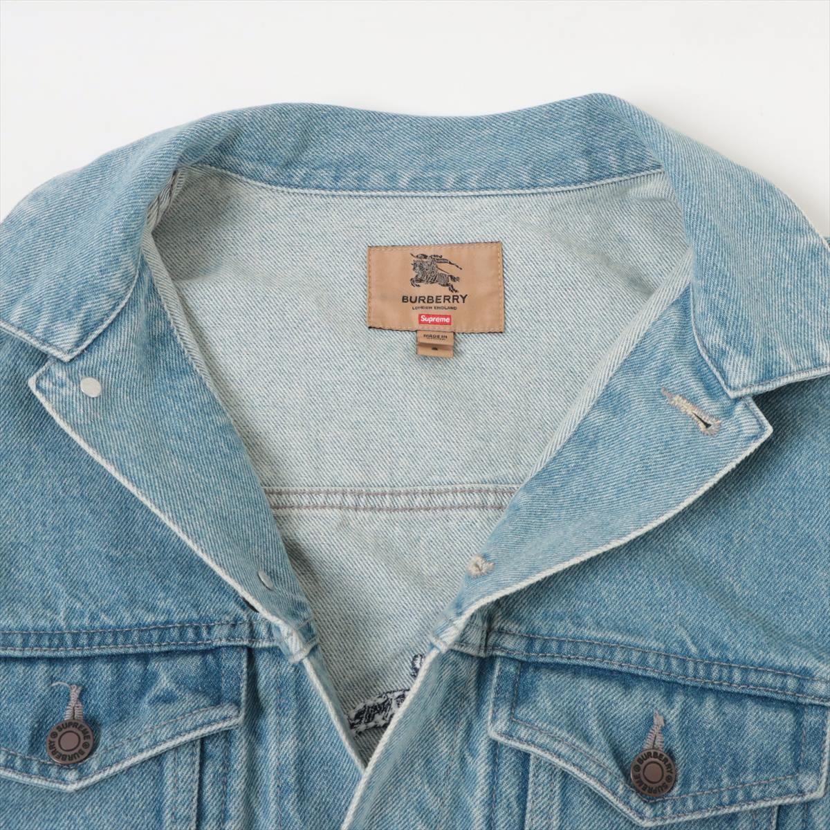 シュプリーム×バーバリー 21AW コットン デニムジャケット S メンズ ブルー Denim Trucker  Jacket｜a1585292｜中古ブランド品・ブランド古着通販｜ALLU（アリュー）