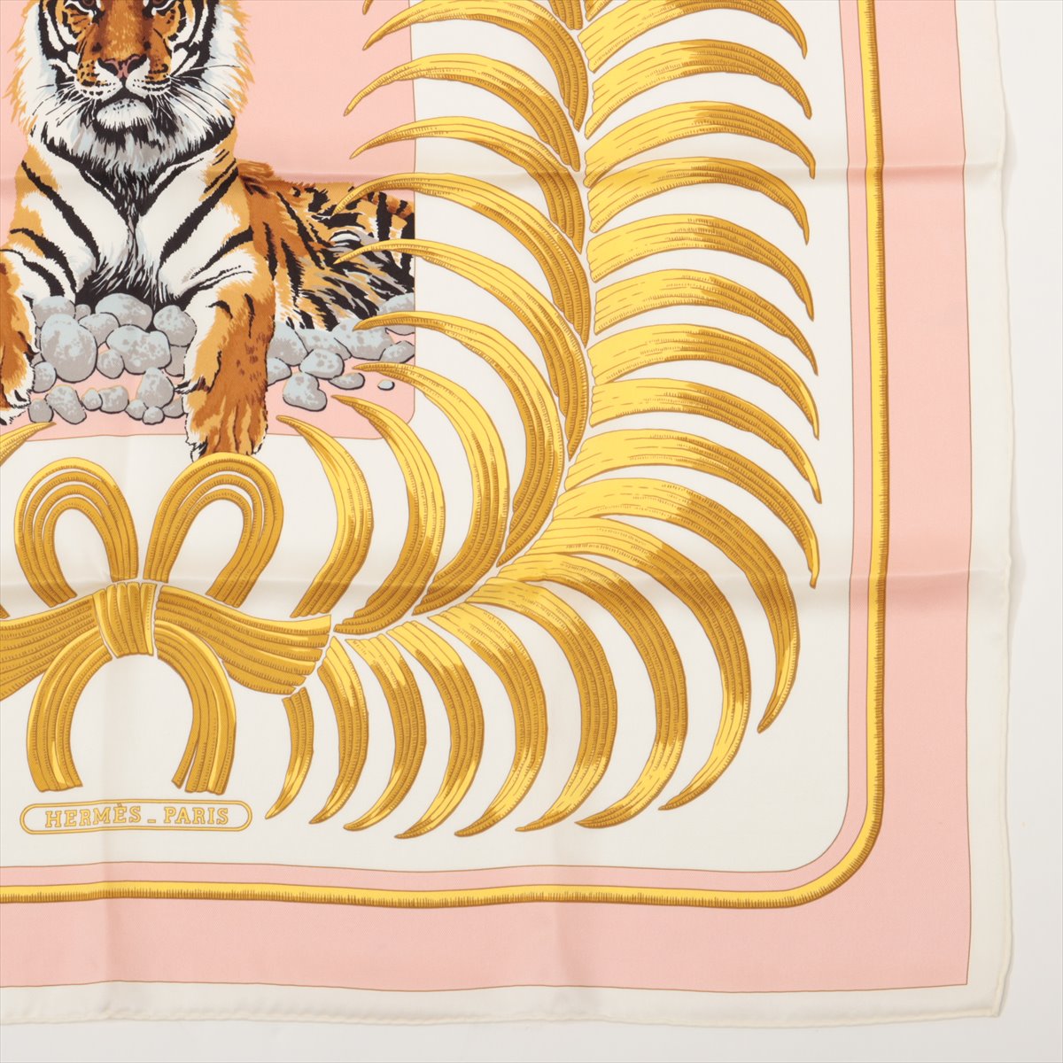 海外正規品】 エルメス カレ バンダナ 王者の虎 トラ ネイビー 55 - 小物