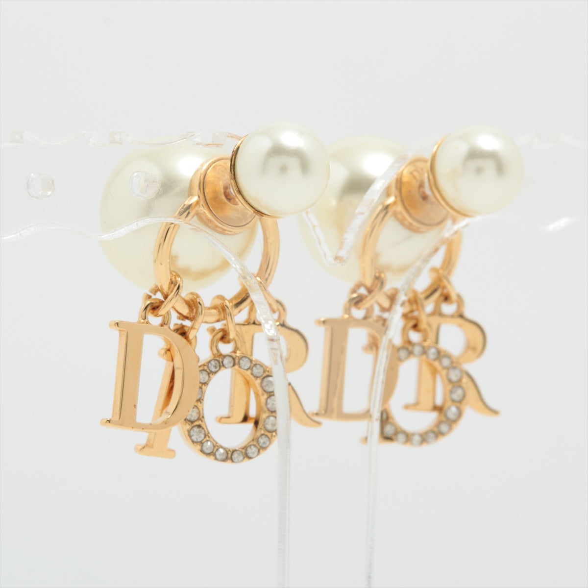 ディオール Dior Tribales  ディオール トライバル ピアス(両耳用) GP×ラインストーン×フェイクパール ゴールド