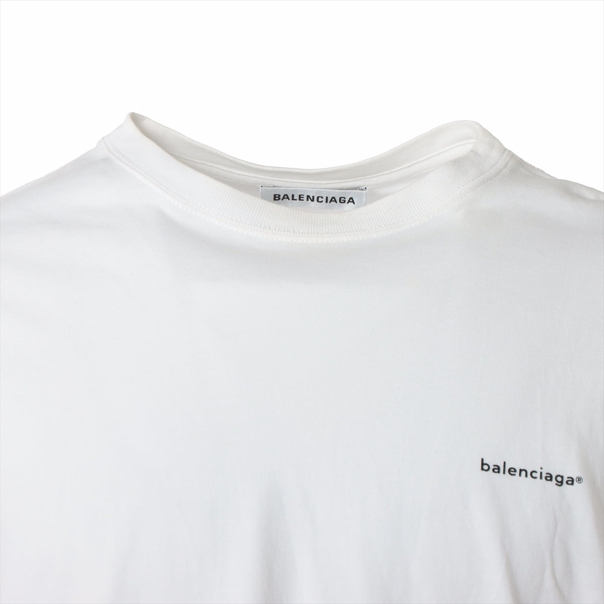バレンシアガ 18年 コットン Tシャツ M メンズ ホワイト ロゴプリント