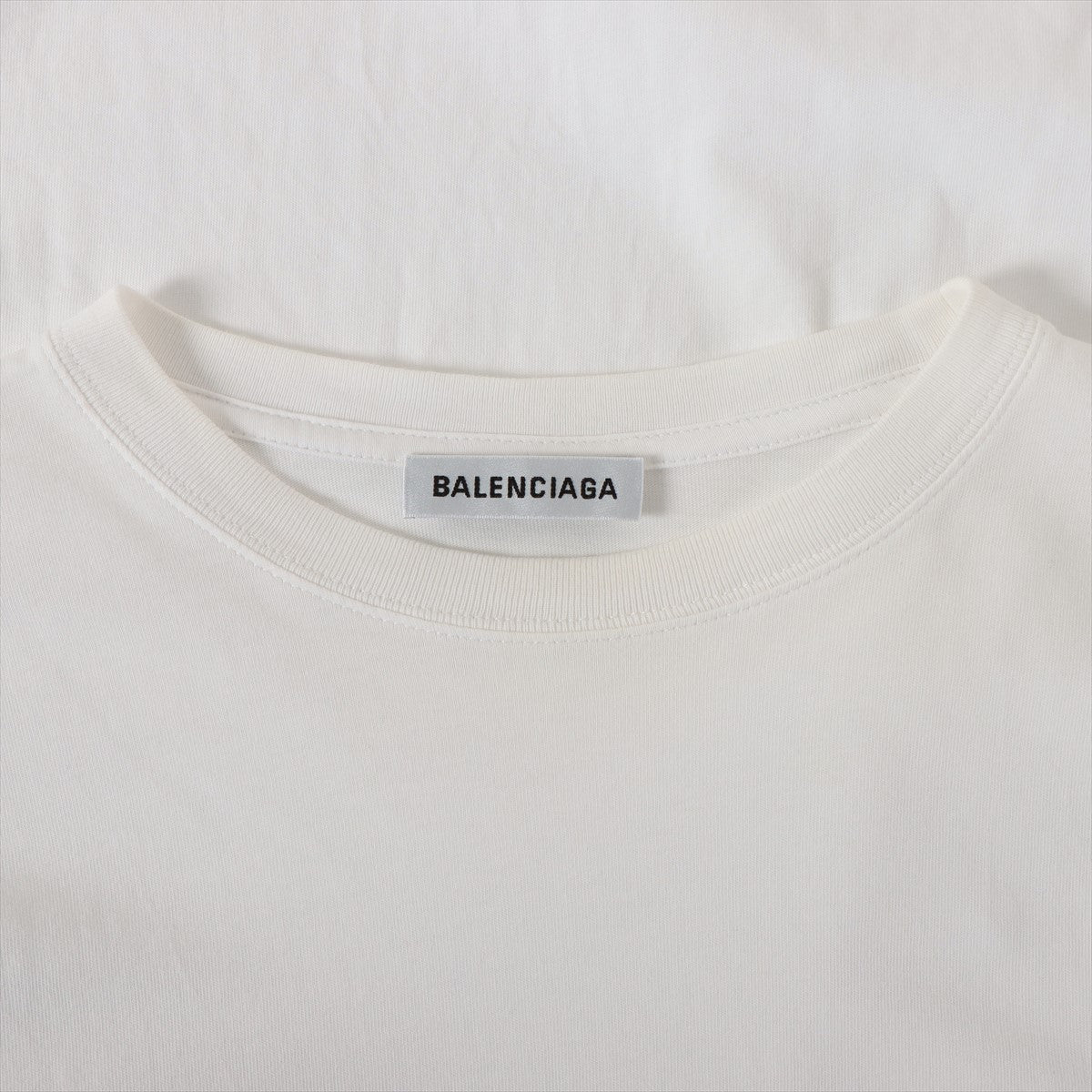 バレンシアガ 18年 コットン Tシャツ M メンズ ホワイト ロゴプリント