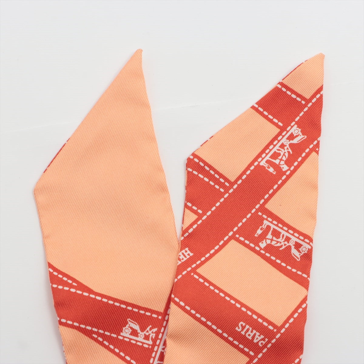 エルメス ツイリー ボルデュック スカーフ シルク オレンジ｜a1985018 