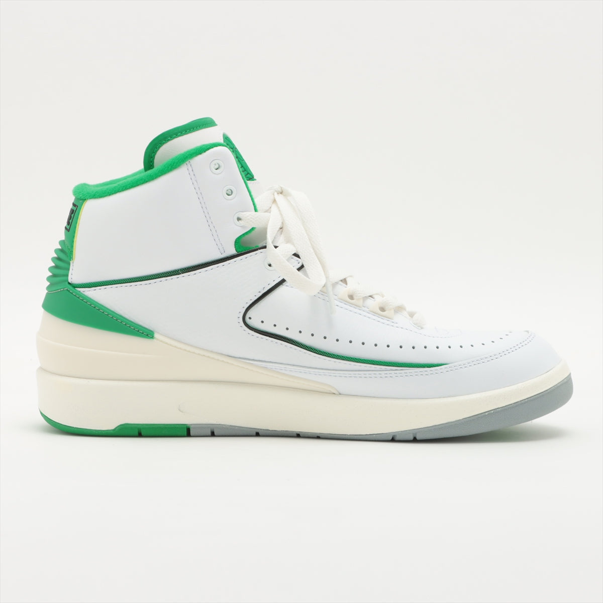 ナイキ レザー ハイカットスニーカー 27.5cm メンズ ホワイト×グリーン AIR JORDAN 2 RETRO DR8884-103 箱あり