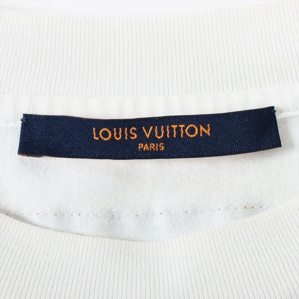 ルイヴィトン 22AW コットン Tシャツ L メンズ ホワイト  RM222Q インサイドアウト LVロゴ