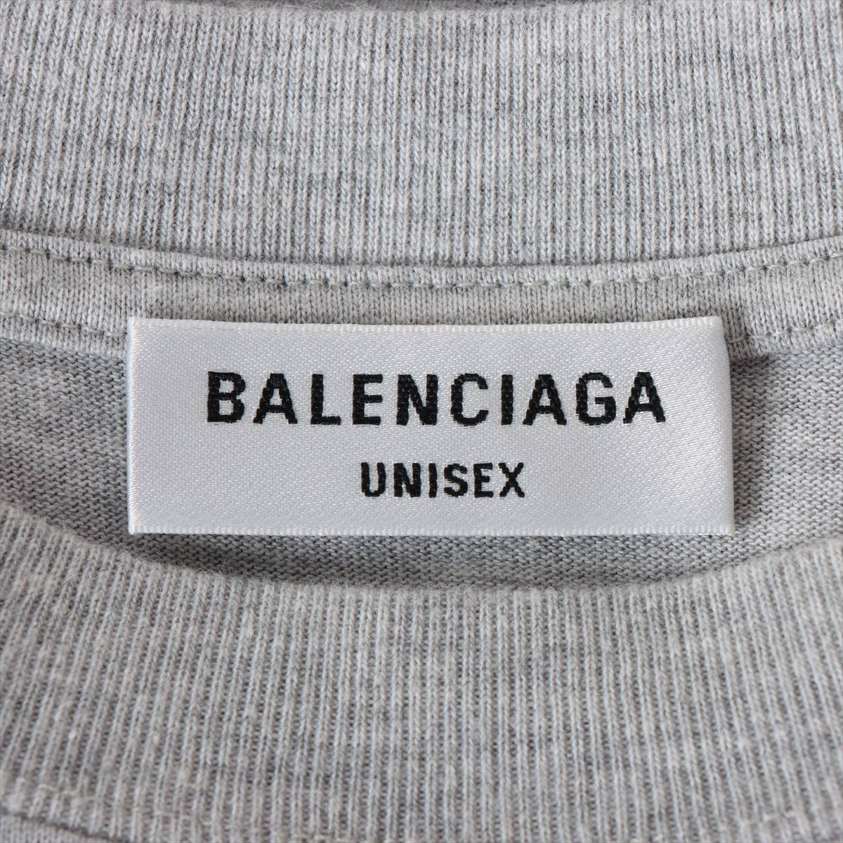 バレンシアガ 22SS コットン×ポリエステル ロングTシャツ XS ユニセックス ピンク×グレー 681042 バックロゴ レイヤード