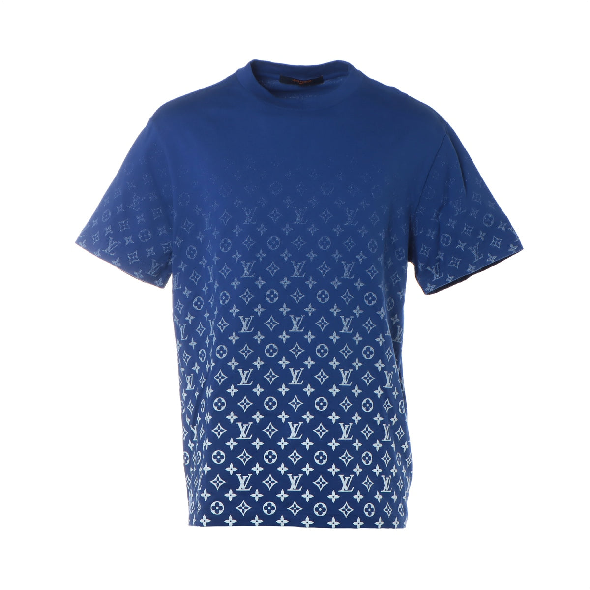 ルイヴィトン 22AW コットン Tシャツ L メンズ ブルー  RM222Q グラディエントモノグラム