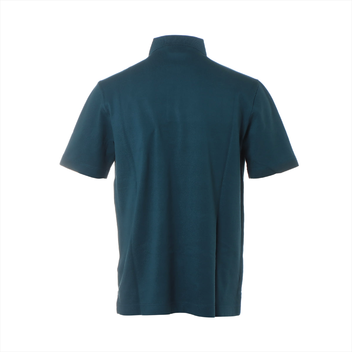 エルメス コットン ポロシャツ M メンズ ブルーグリーン  Hロゴ刺繡