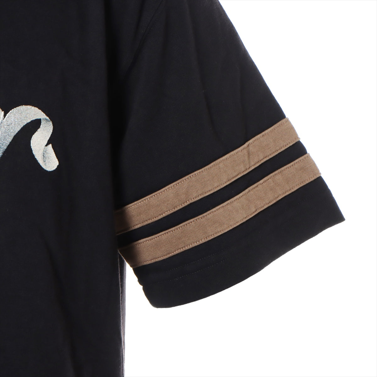 ディオール コットン Tシャツ S メンズ ブラック  293J659A0554 ロゴ刺繍 コンパクトジャージー