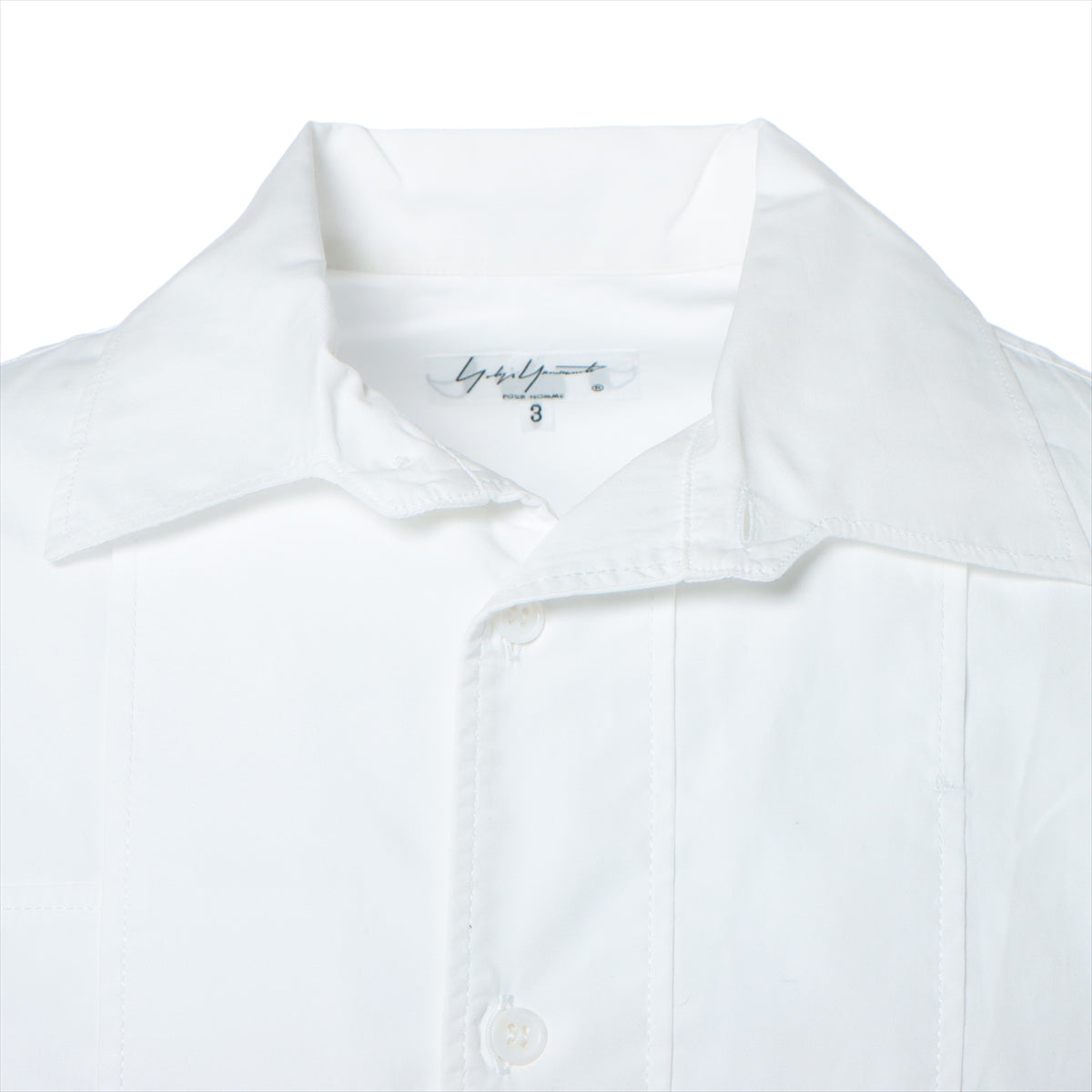 くろろトップスM3-YL098 グッチ コットン ホワイト 長袖シャツ