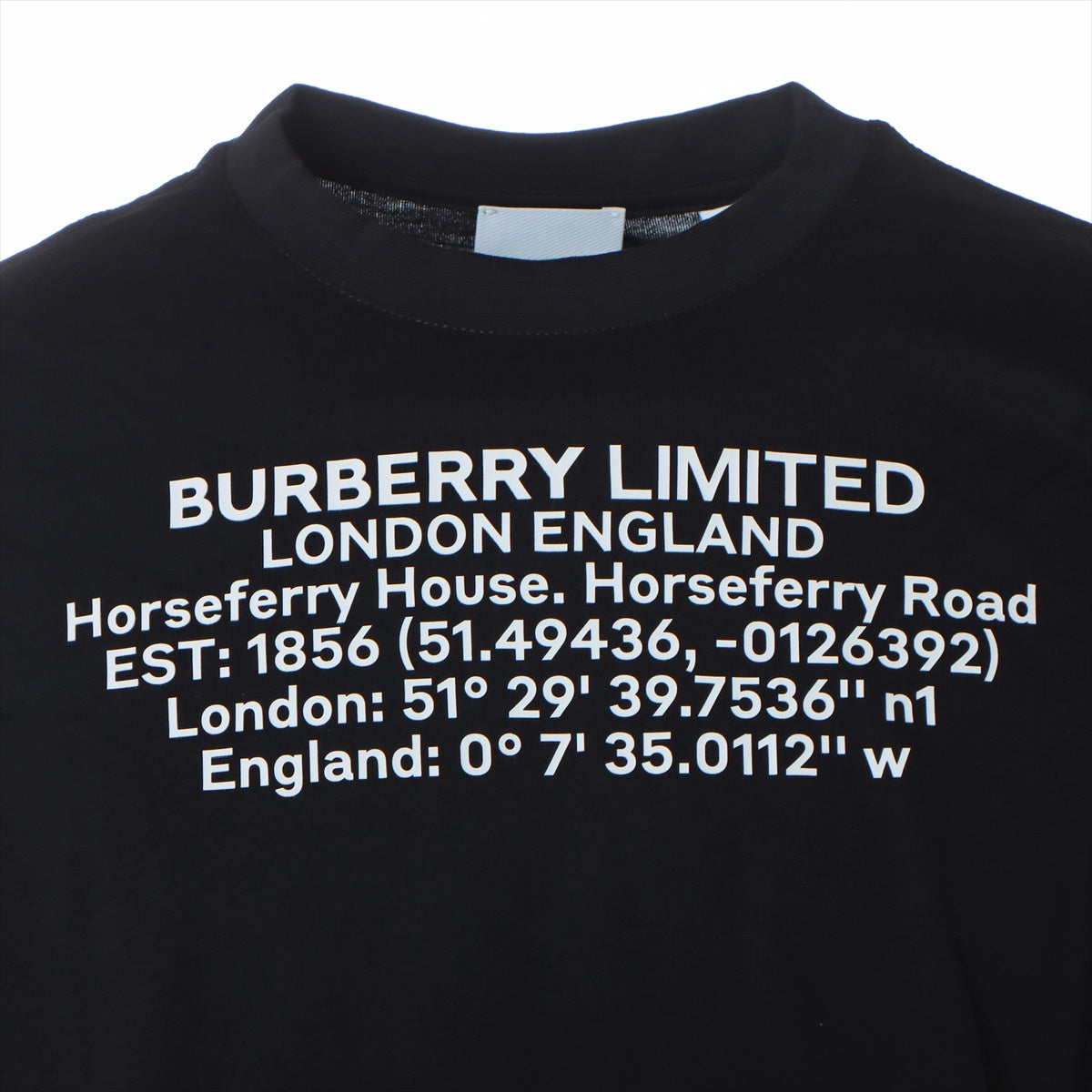 バーバリー ティッシ期 コットン Tシャツ XS メンズ ブラック 8024628