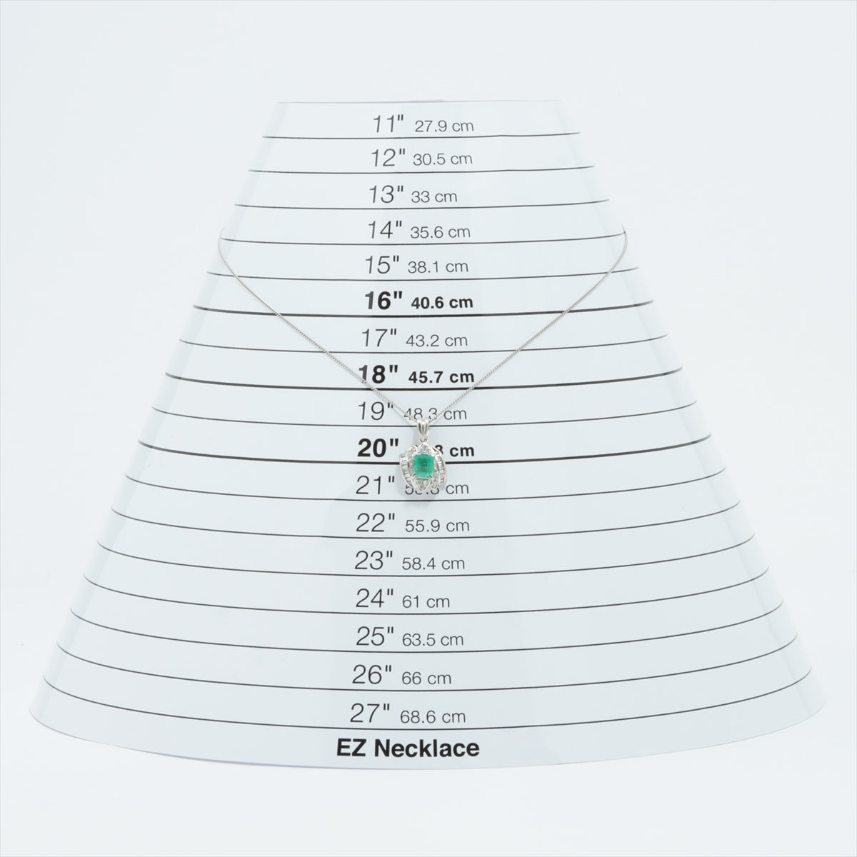 エメラルド ダイヤ ネックレス Pt900×Pt850 6.7g 0.78 D0.38