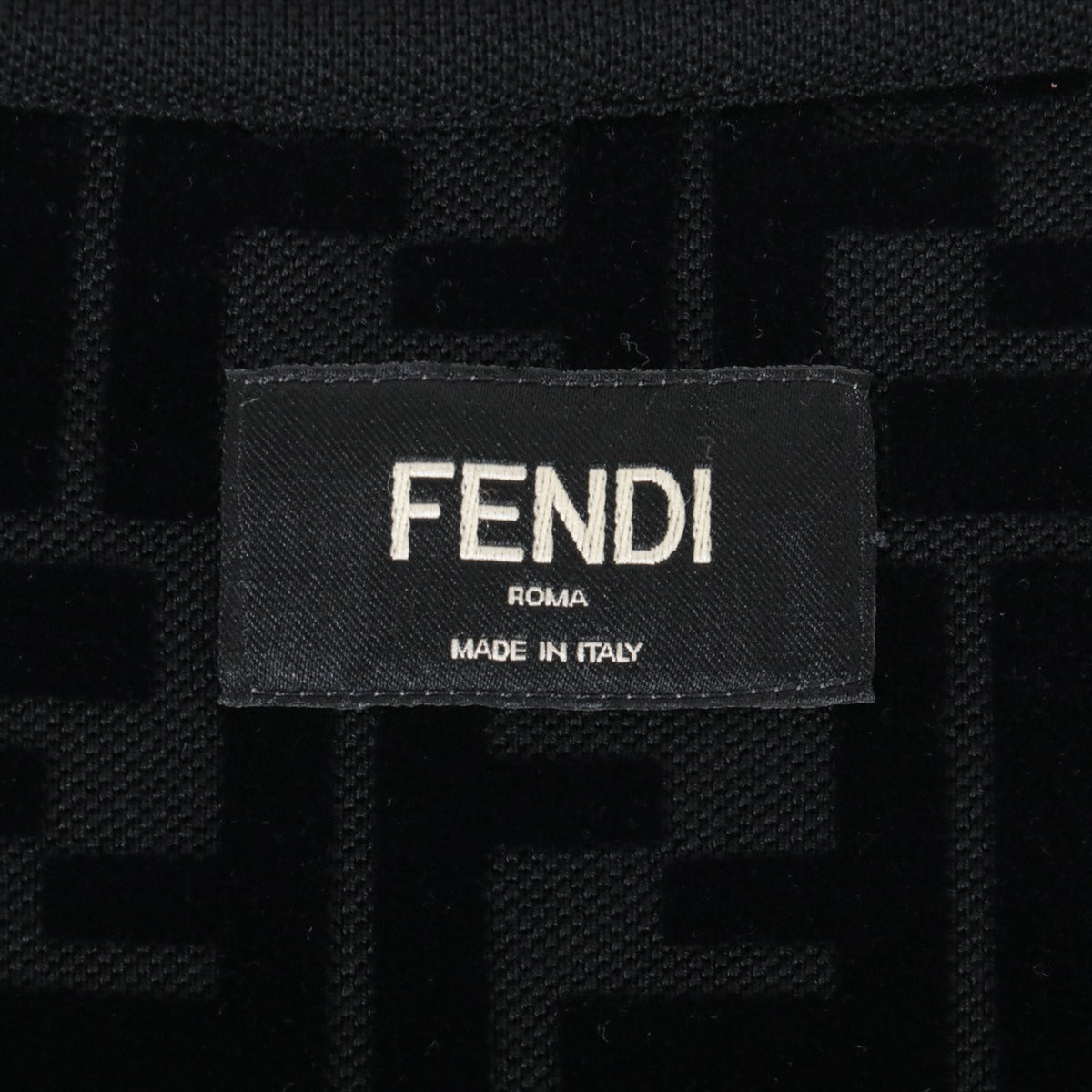 フェンディ ズッカ 22年 コットン×ナイロン Tシャツ L メンズ ブラック  FF総柄 FY0936