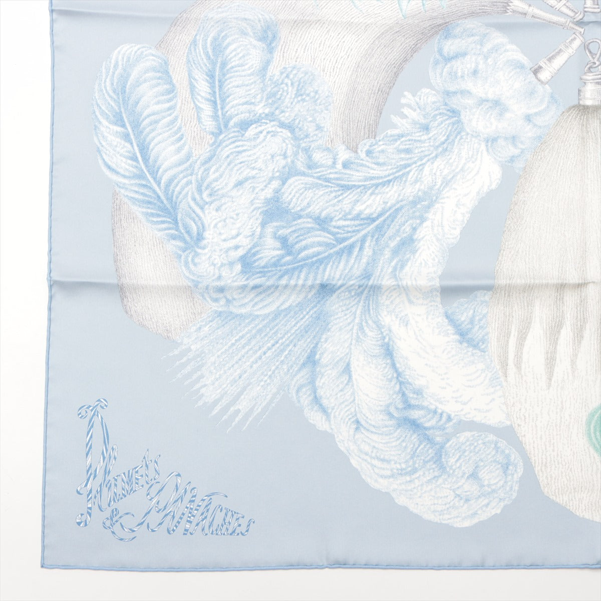 【新品・未使用】エルメス カレ90 羽根と羽根飾り 2022SS モノトーンファッション小物