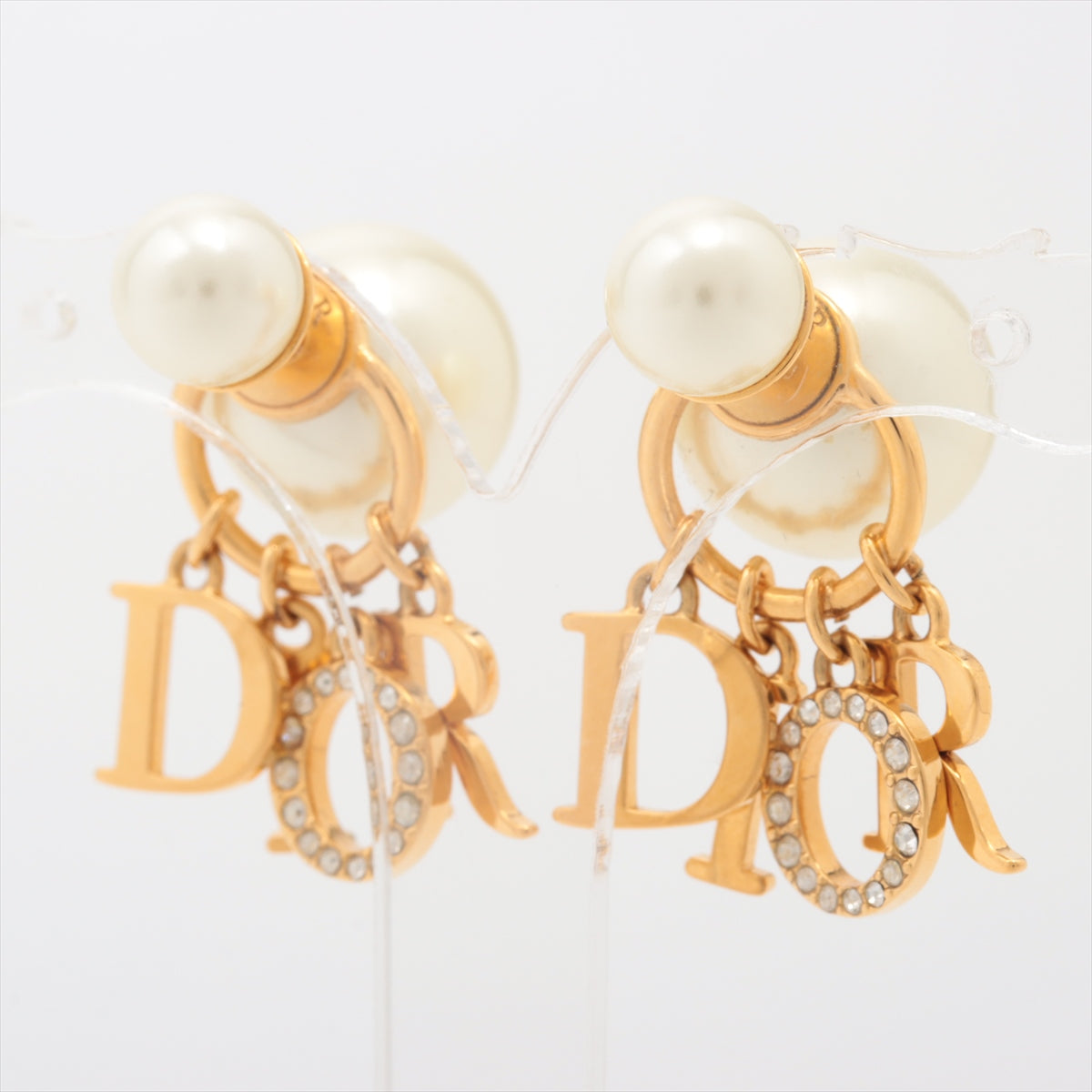 ディオール Dior Tribales ディオール トライバル ピアス(両耳用) GP×ラインストーン×フェイクパール ゴールド