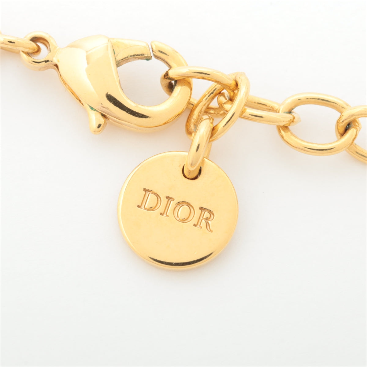 【美品】Dior　ディオール　ロング ネックレス　ゴールド　ラインストーン　CD