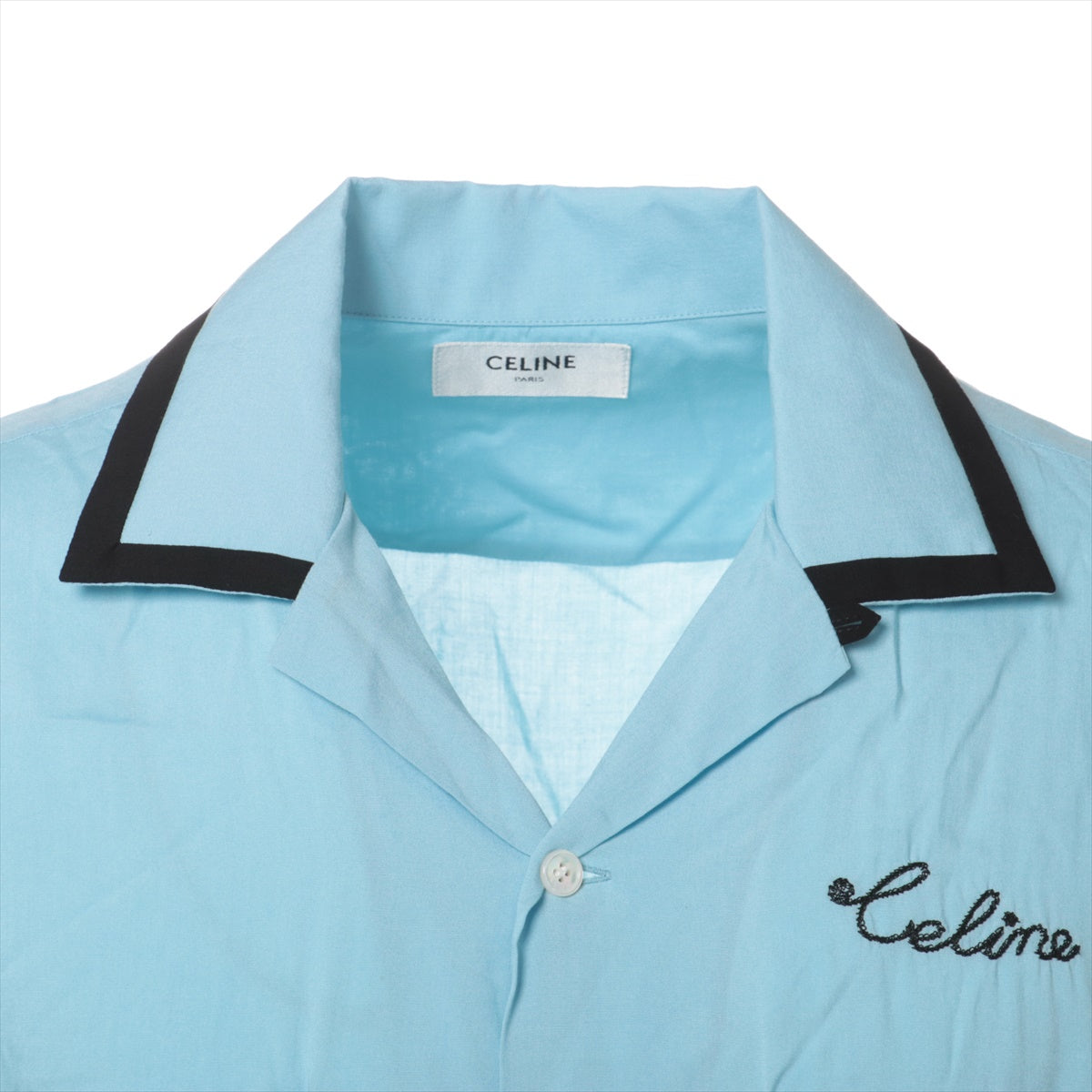 セリーヌ レーヨン シャツ 36 メンズ ブルー 2C516852C ルーズボーリングシャツ