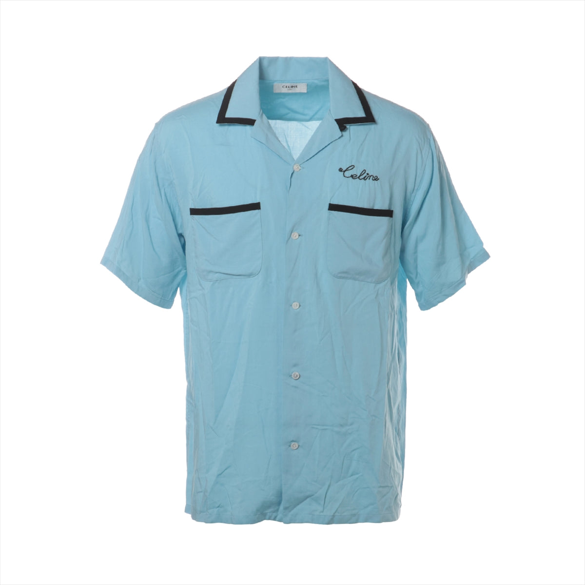 セリーヌ レーヨン シャツ 36 メンズ ブルー  2C516852C ルーズボーリングシャツ