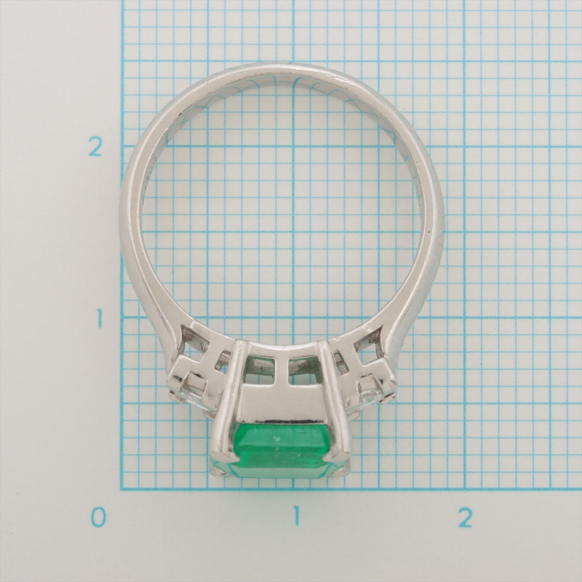 エメラルド ダイヤ リング Pt900 6.2g 2.15 D0.376