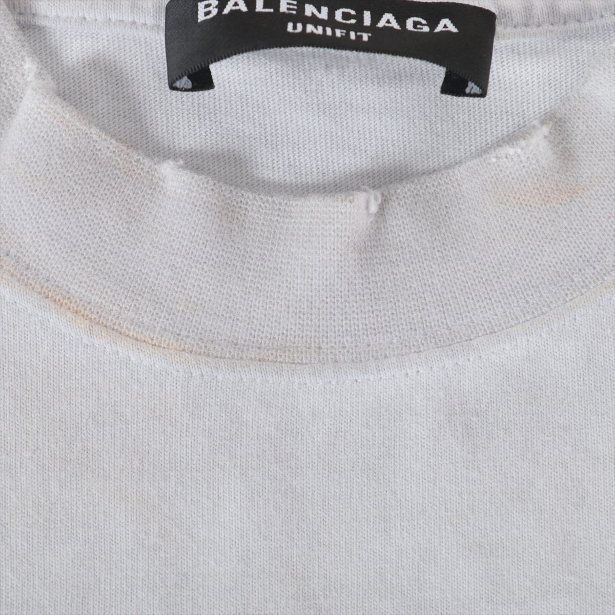 バレンシアガ 22AW コットン Tシャツ 1 メンズ グレー 694576 メタルロゴ クラッシュ加工 ペンキ加工 オーバーサイズ