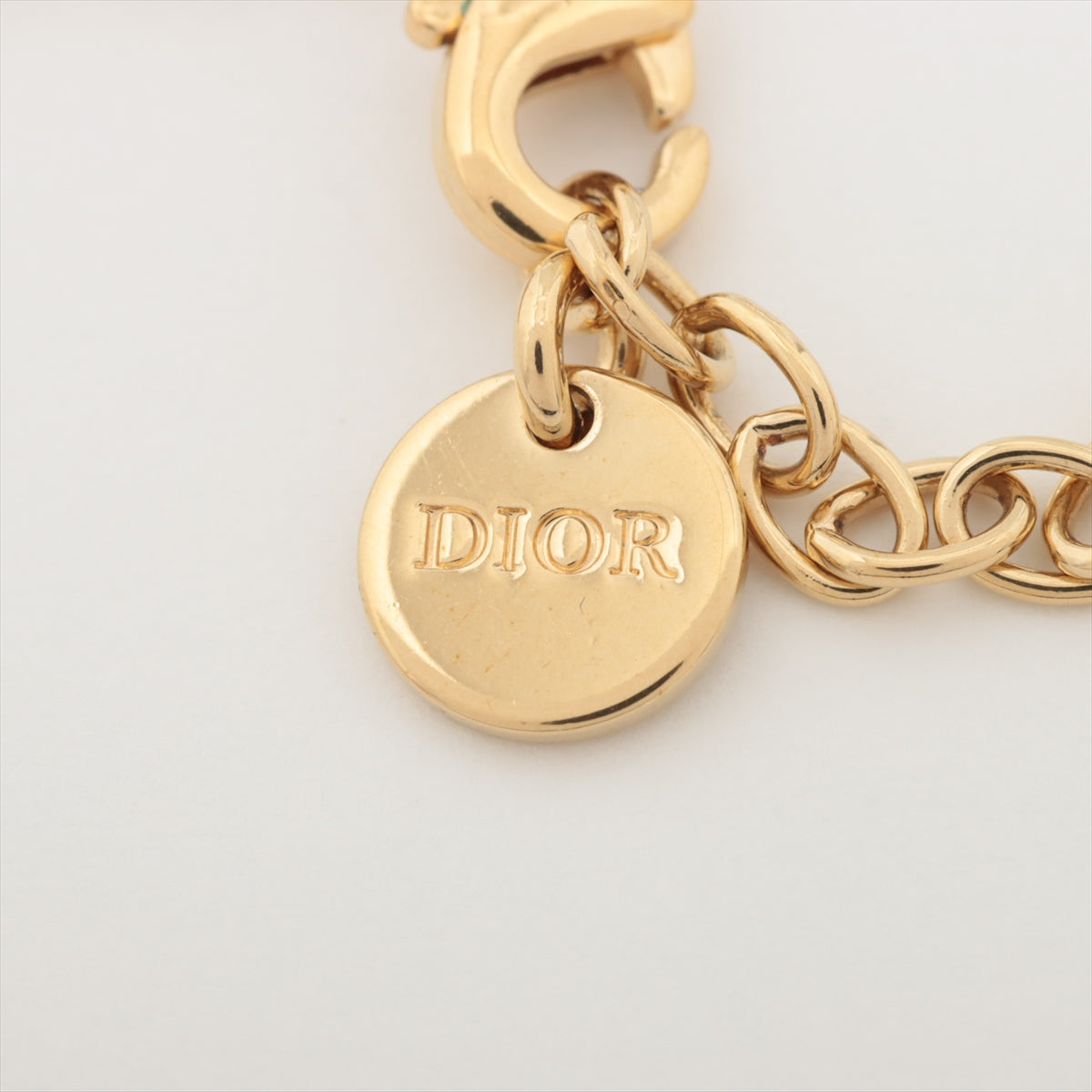 【美品】Dior　ディオール　ロング ネックレス　ゴールド　ラインストーン　CD