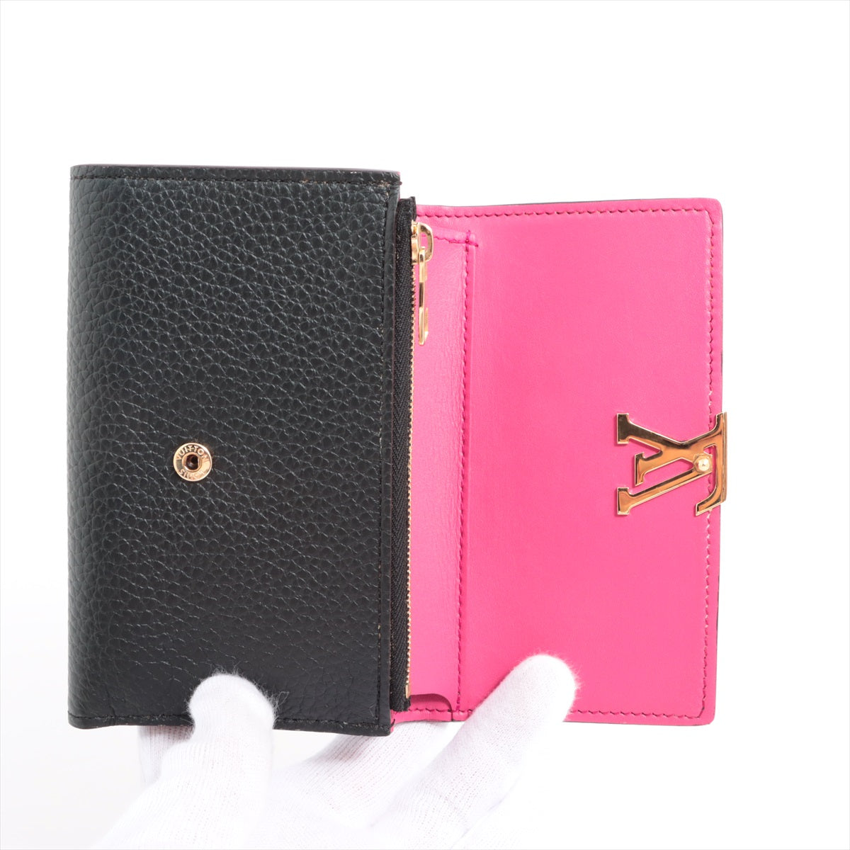 ルイヴィトン トリヨン ポルトフォイユ･カプシーヌ コンパクト M62157 ブラック×ピンク 財布