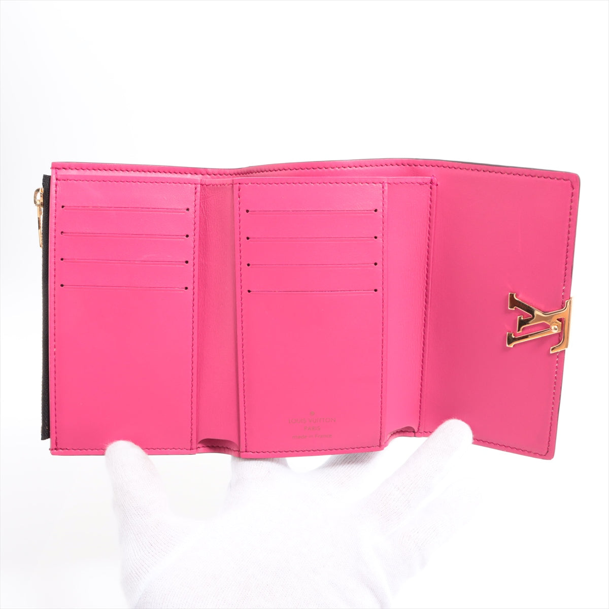 ルイヴィトン トリヨン ポルトフォイユ･カプシーヌ コンパクト M62157 ブラック×ピンク 財布