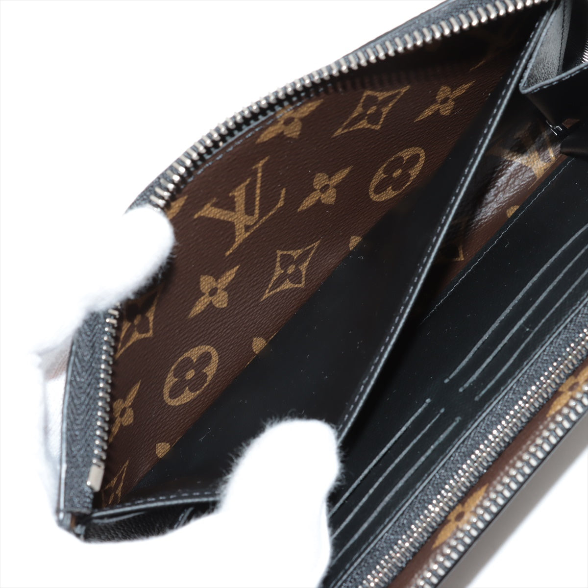 ルイヴィトン モノグラム マカサー ジッピードラゴンヌ M69407 ブラック×ブラウン 財布