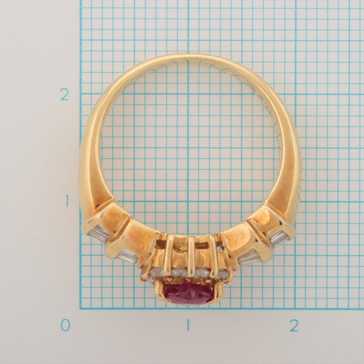 ルビー ダイヤ リング K18 6.5g 0.59 D064 処理保証なし