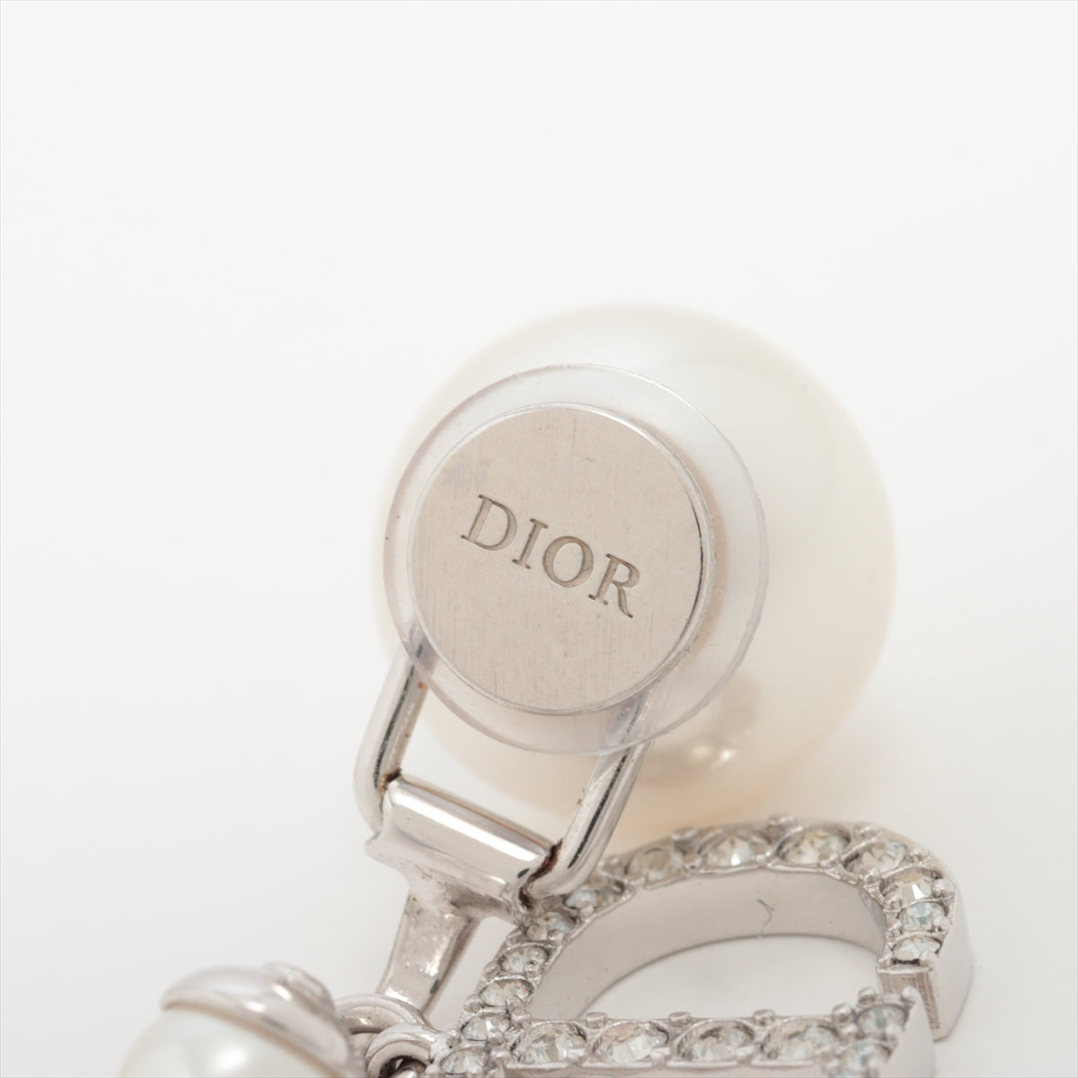 クリスチャンディオール Dior Tribales  ディオール トライバル イヤリング(両耳用) GP×ラインストーン×フェイクパール シルバー