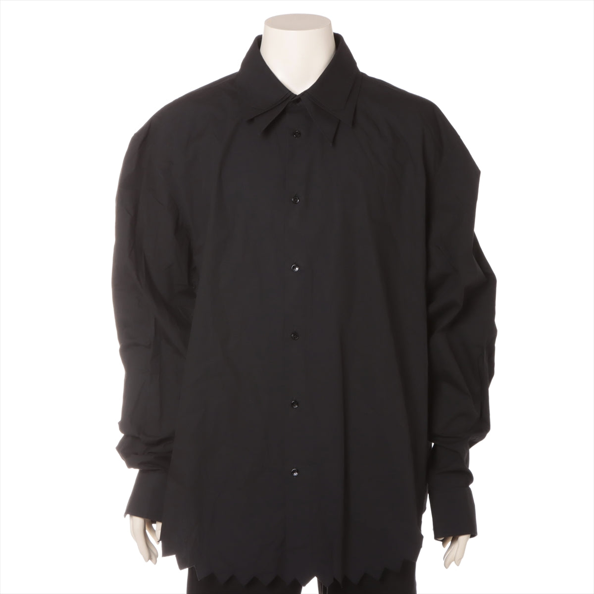 ルイヴィトン 23SS コットン シャツ 4L メンズ ブラック  RM231 アイコニック カラー シャツ