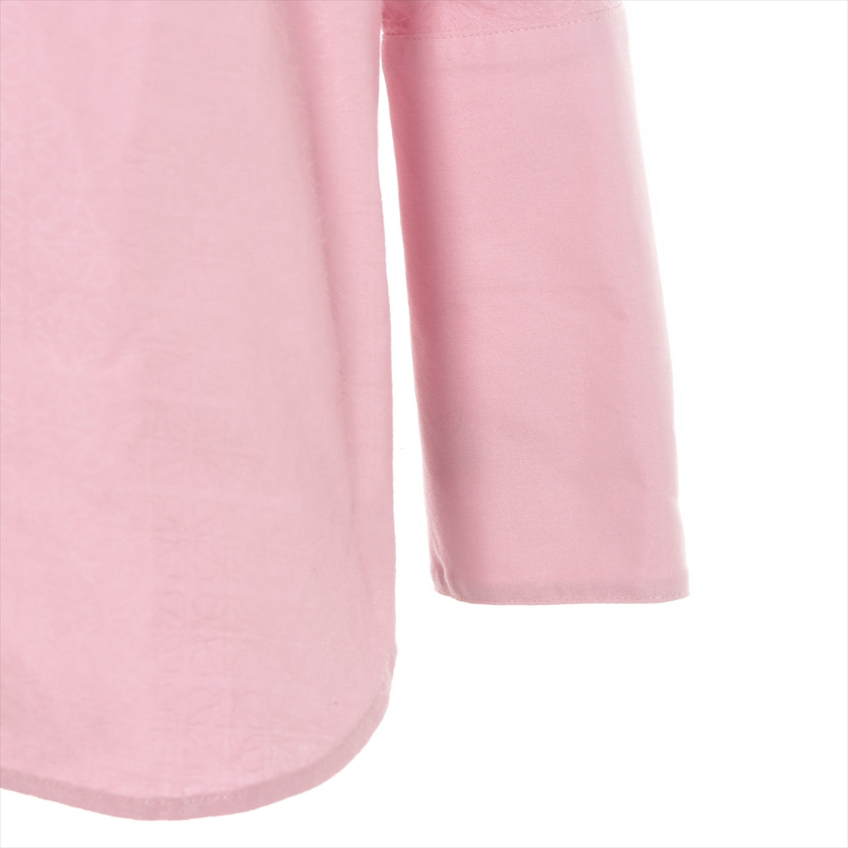 ロエベ アナグラム コットン シャツ 32 レディース ピンク  フード付き ロゴ刺繡総柄 S540Y06X53