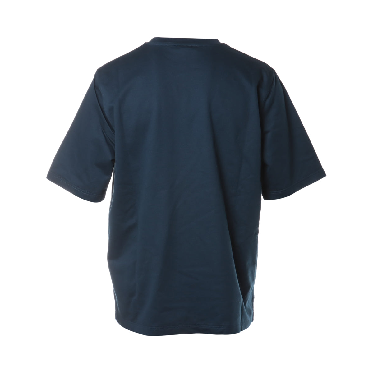 エルメス 23AW コットン Tシャツ L メンズ ネイビー  ミニレザーパッチ