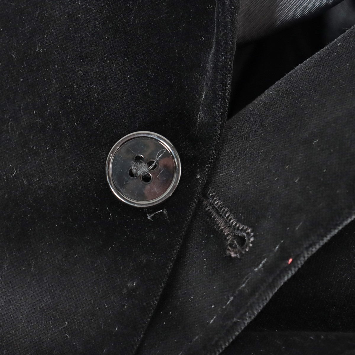 ドルチェ&ガッバーナ コットン テーラードジャケット 46 メンズ ブラック  ベロア G2614T 脇シミ 裏地ヤブレ ツレ