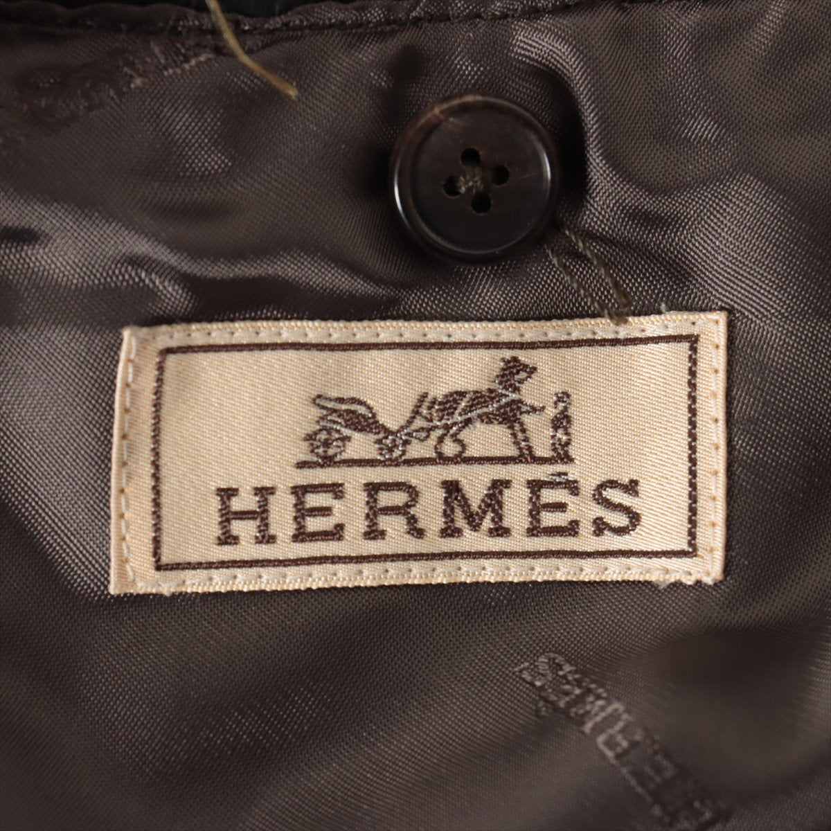 エルメス ディアスキン レザージャケット 44 メンズ グレー/HERMES/肩幅 : 47cm 身幅 : 55cm 総丈 : 77cm 袖丈 : 62cm/メンズ