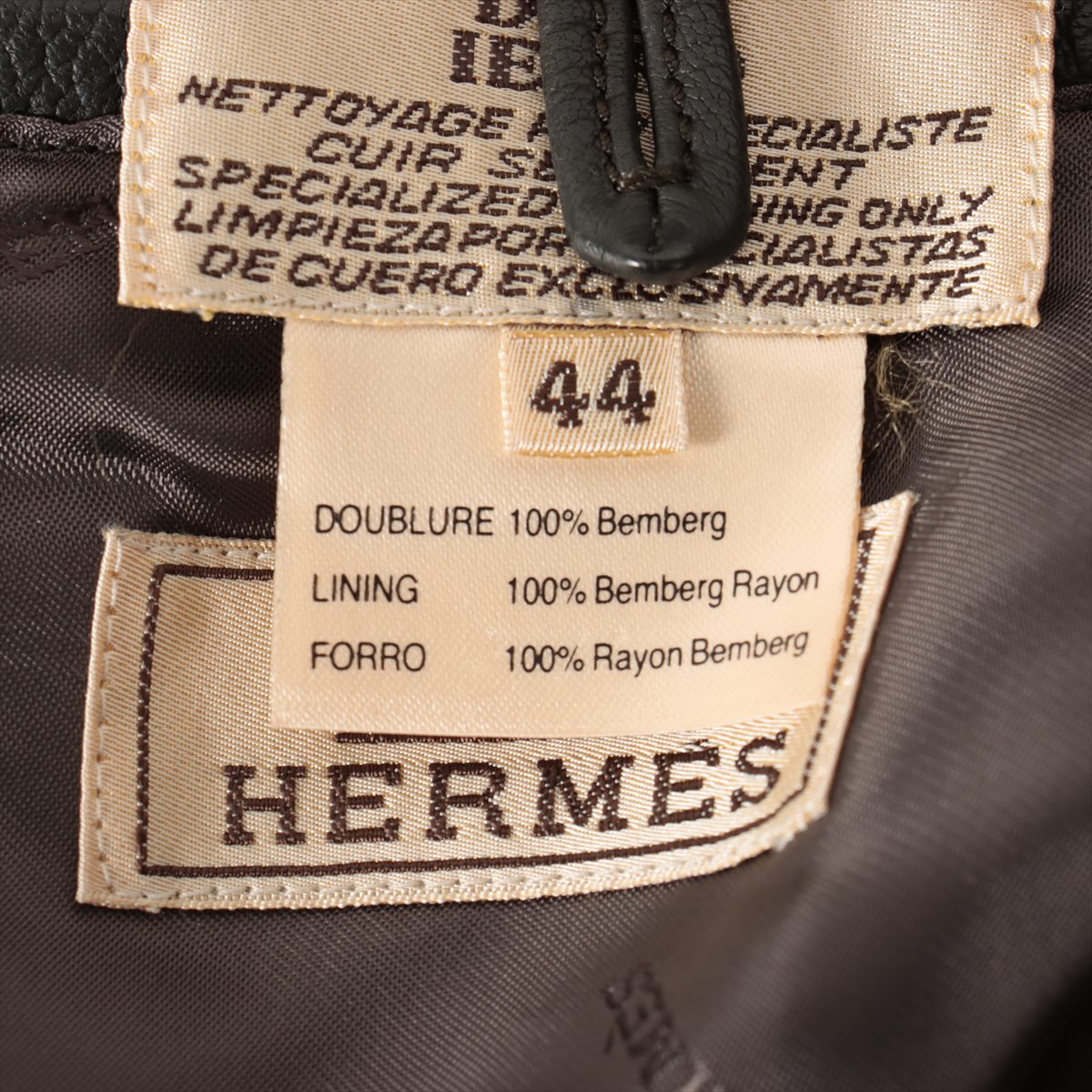 エルメス ディアスキン レザージャケット 44 メンズ グレー/HERMES/肩幅 : 47cm 身幅 : 55cm 総丈 : 77cm 袖丈 : 62cm/メンズ