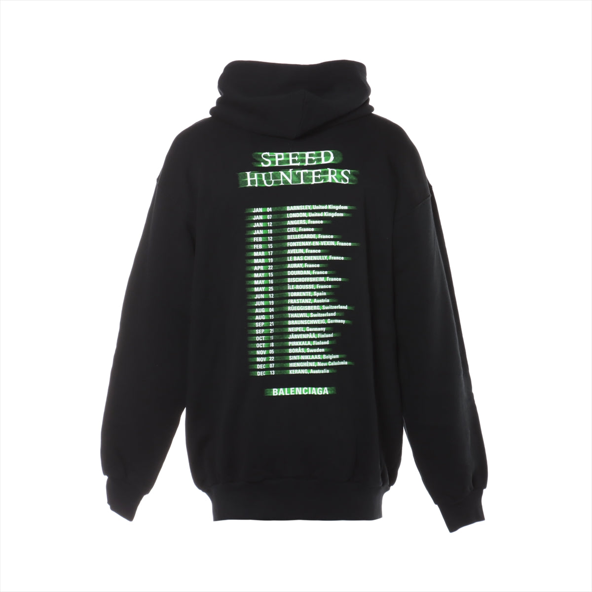 バレンシアガ 19SS コットン パーカー XS メンズ ブラック  559100 SPEED HUNTERS ZIP UP HOODIE スピードハンター ジップアップ