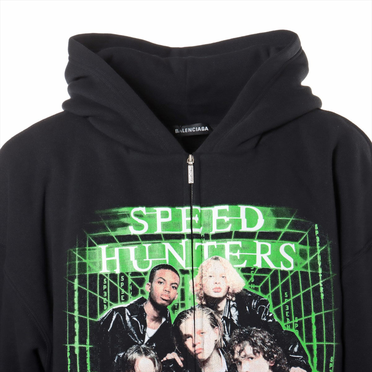 バレンシアガ 19SS コットン パーカー XS メンズ ブラック  559100 SPEED HUNTERS ZIP UP HOODIE スピードハンター ジップアップ