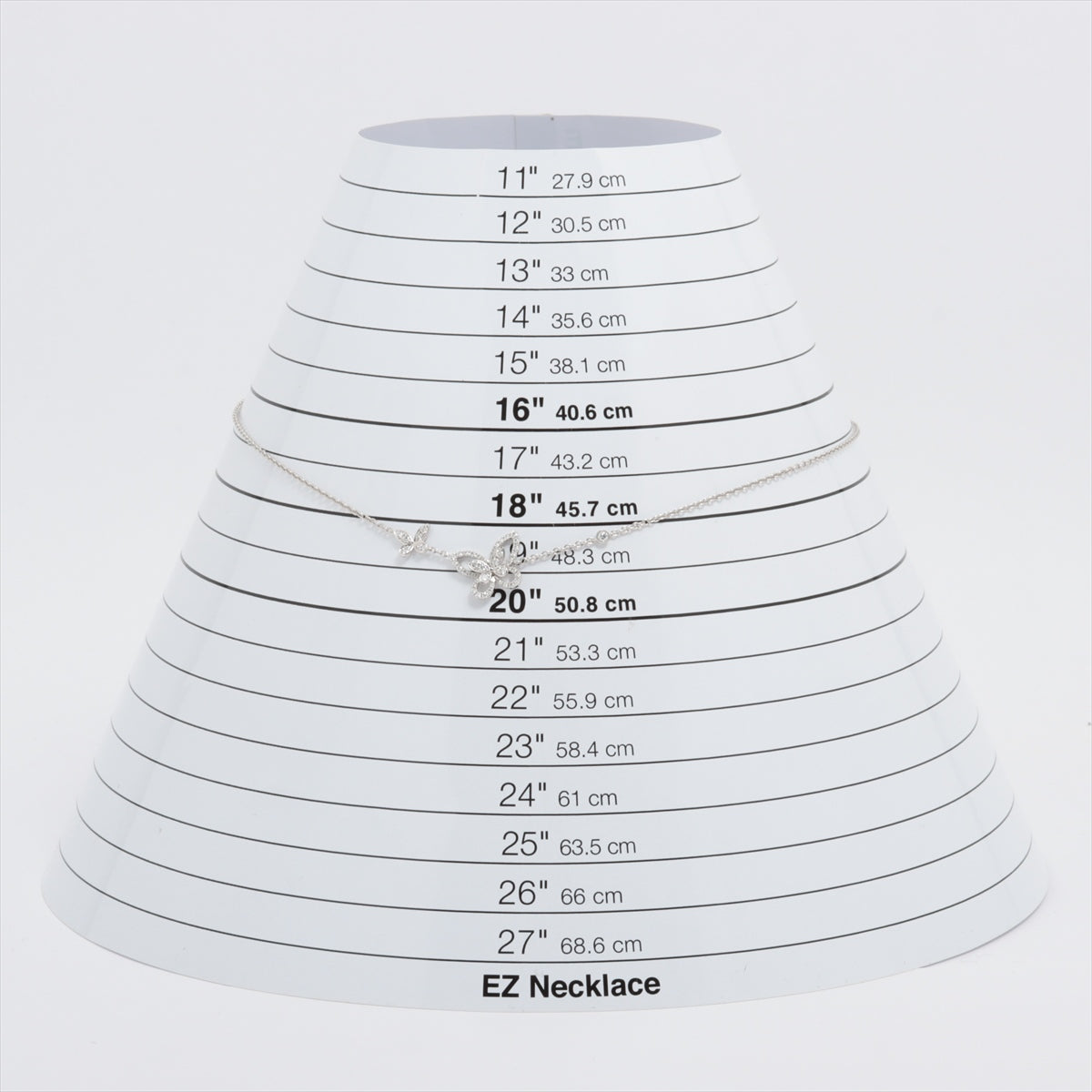 グラフ バタフライ シルエット ダイヤ ネックレス 750(WG) 5.6g