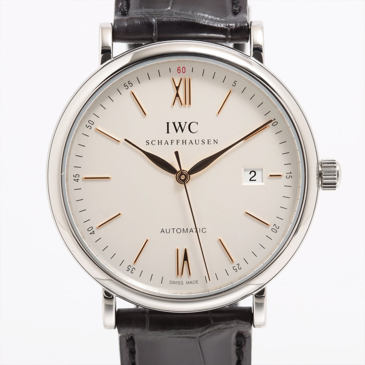 IWC ポートフィノ オートマティック IW356517 SS×革 AT シルバー文字盤