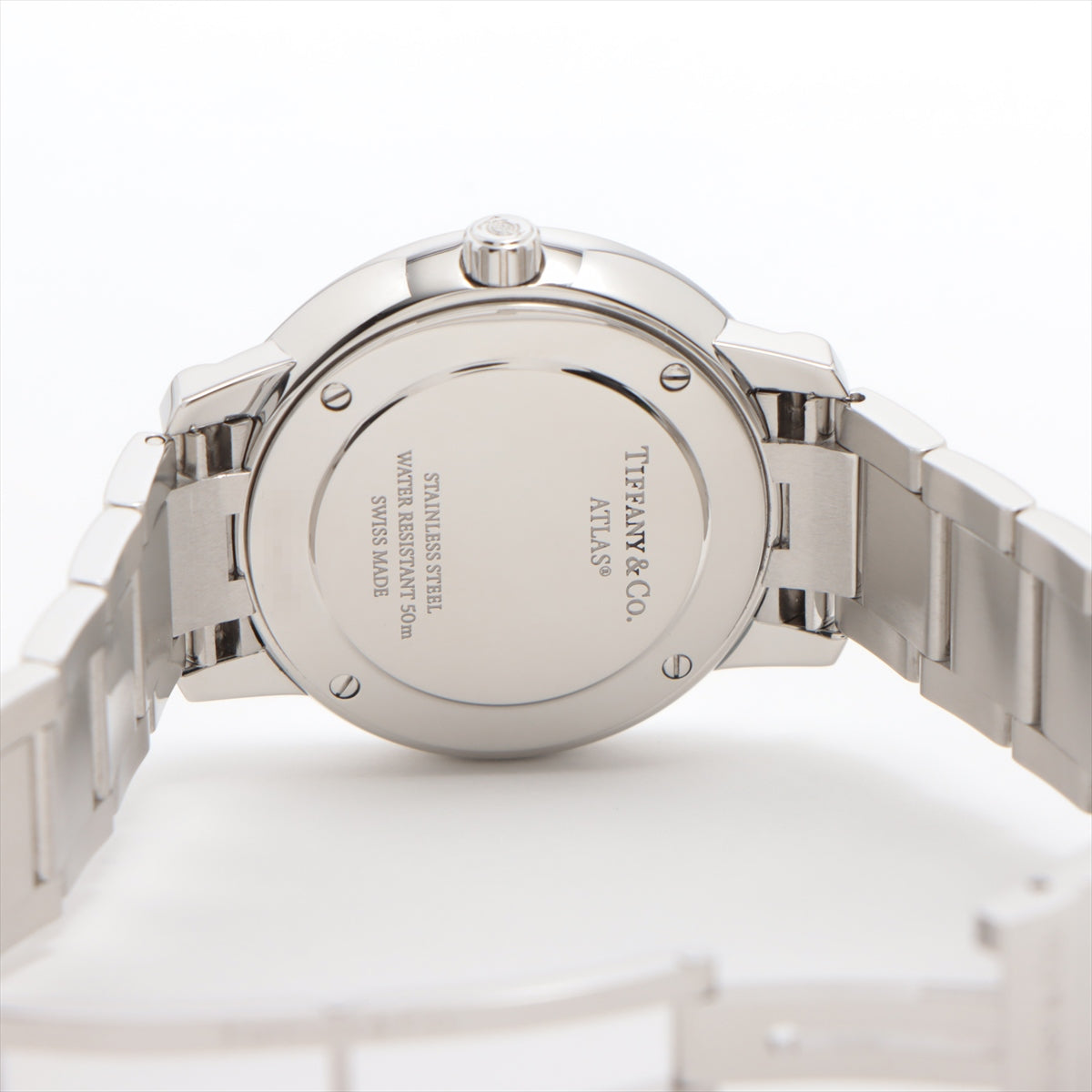 限定製作】 ティファニー アトラス 63452807 SS QZ 青文字盤 腕時計 
