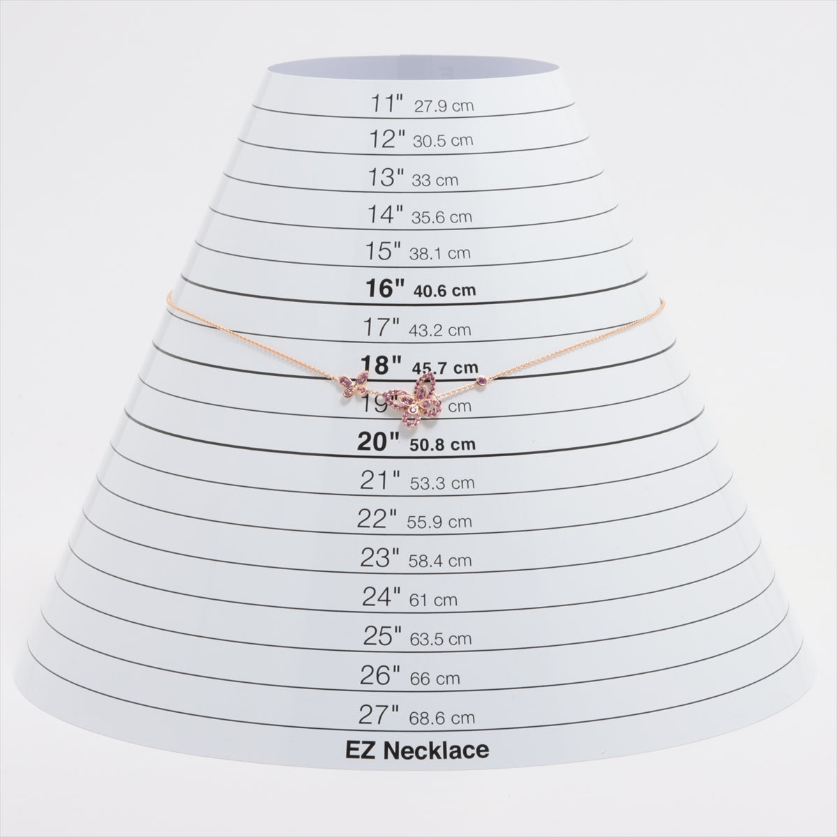 グラフ ダブル バタフライ シルエット ピンクサファイア ネックレス 750(PG) 4.8g