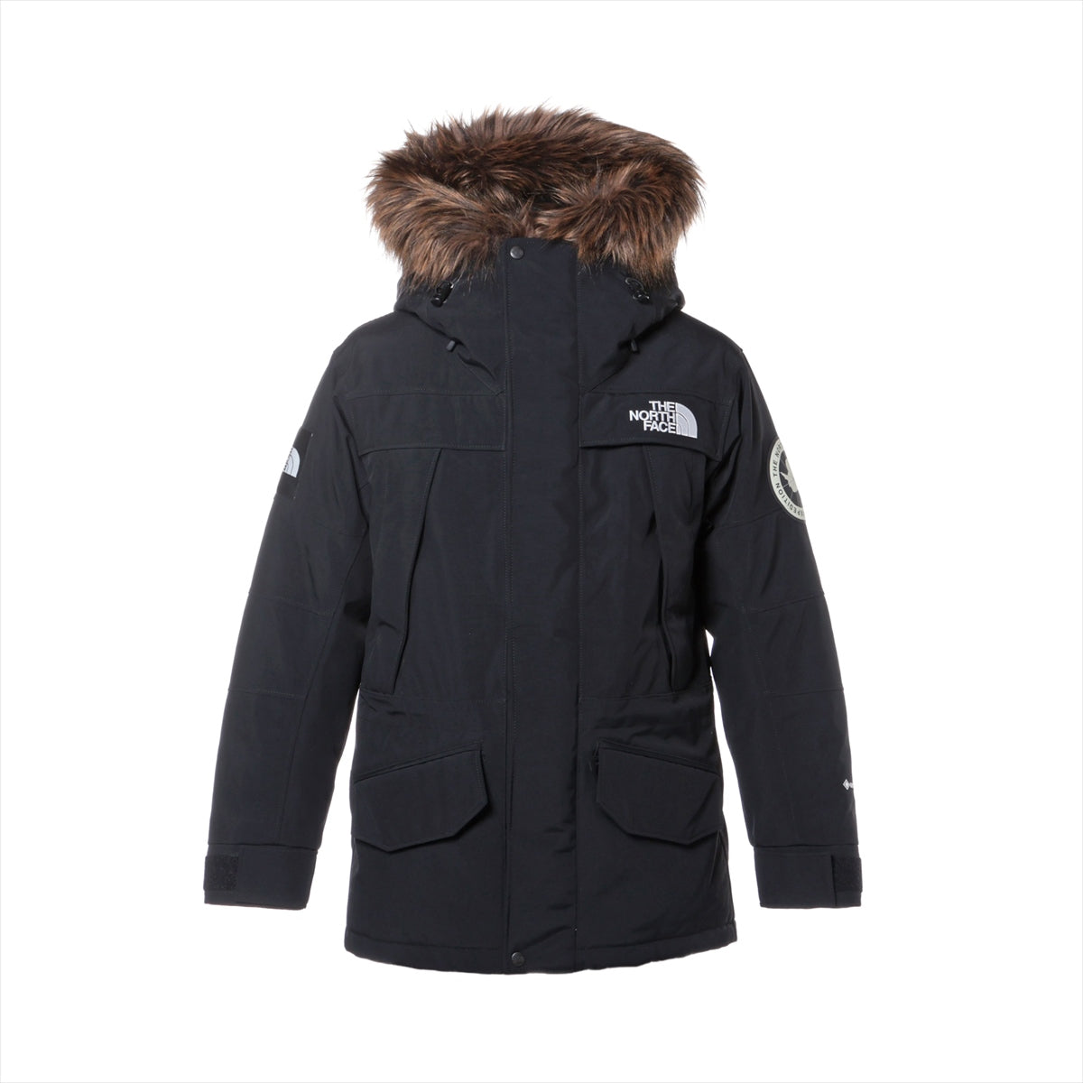 ノースフェイス ポリエステル×ナイロン ダウンコート S メンズ ブラック  ND91807 Antarctica PARKA ファー取り外し可能