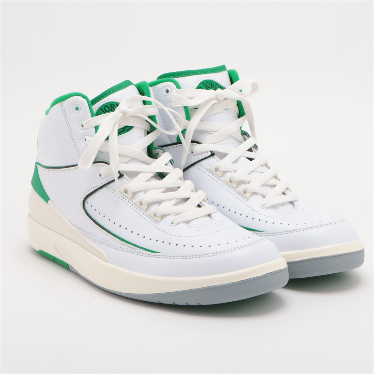 ナイキ レザー ハイカットスニーカー 27.5㎝ メンズ ホワイト×グリーン DR8884-103 AIR JORDAN 2 RETRO LUCKY GREEN