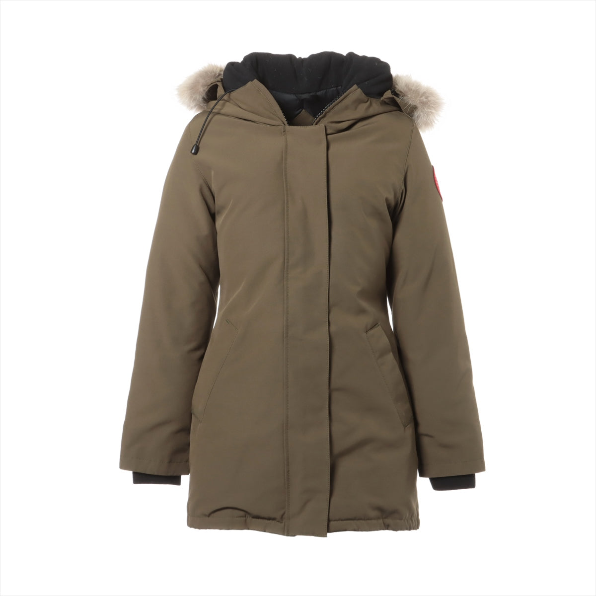 カナダグース VICTORIA PARKA コットン×ポリエステル ダウンコート フュージョンS レディース カーキ  3037LA サザビー ファー取り外し可能