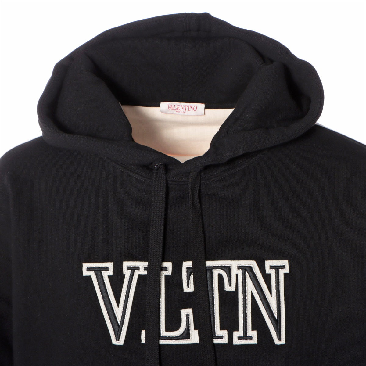 ヴァレンティノ VLTN コットン パーカー S メンズ ブラック×ホワイト  1V3MF23C8Q3