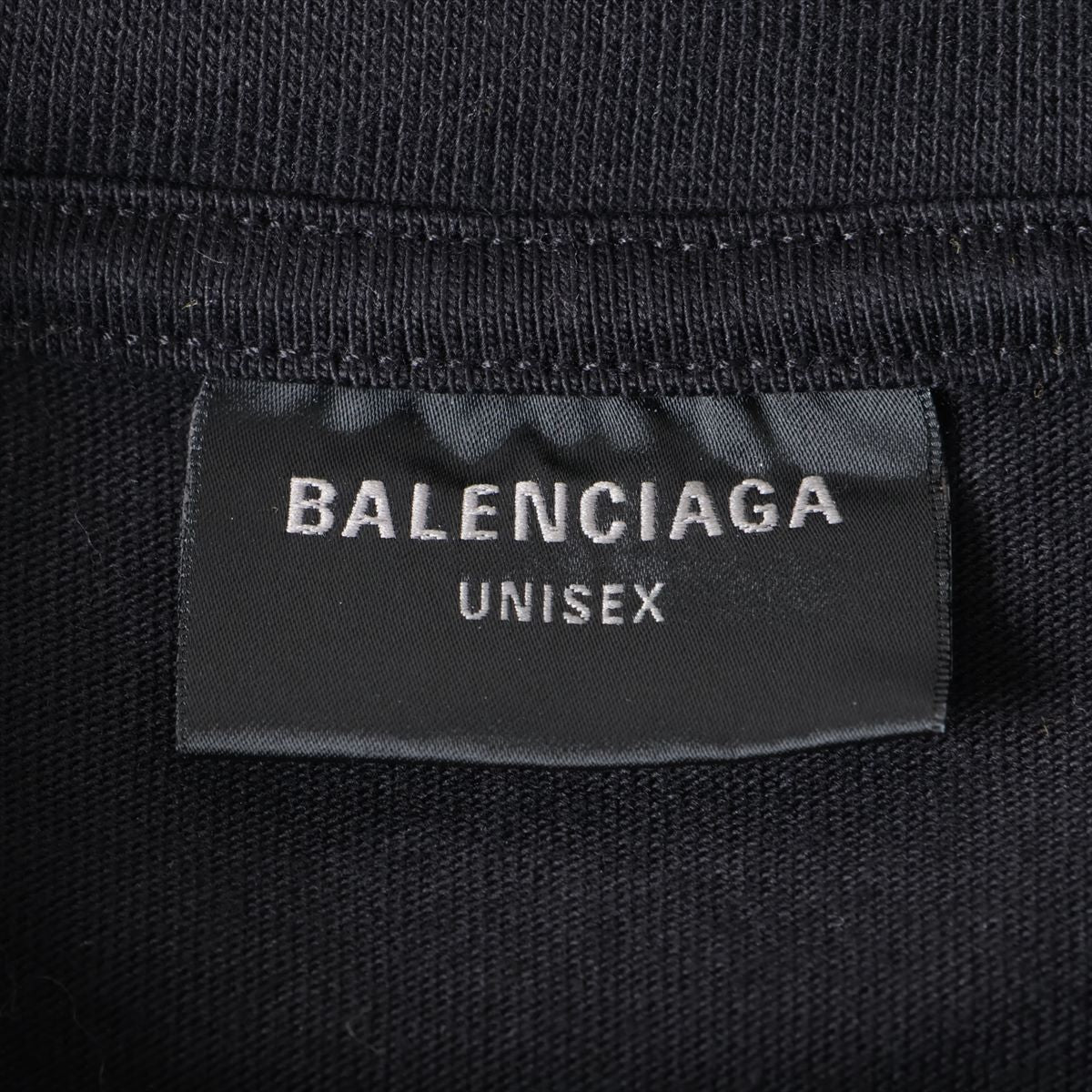 バレンシアガ 23年 コットン×ポリウレタン Tシャツ 2 ユニセックス ブラック  739028 ダメージ加工