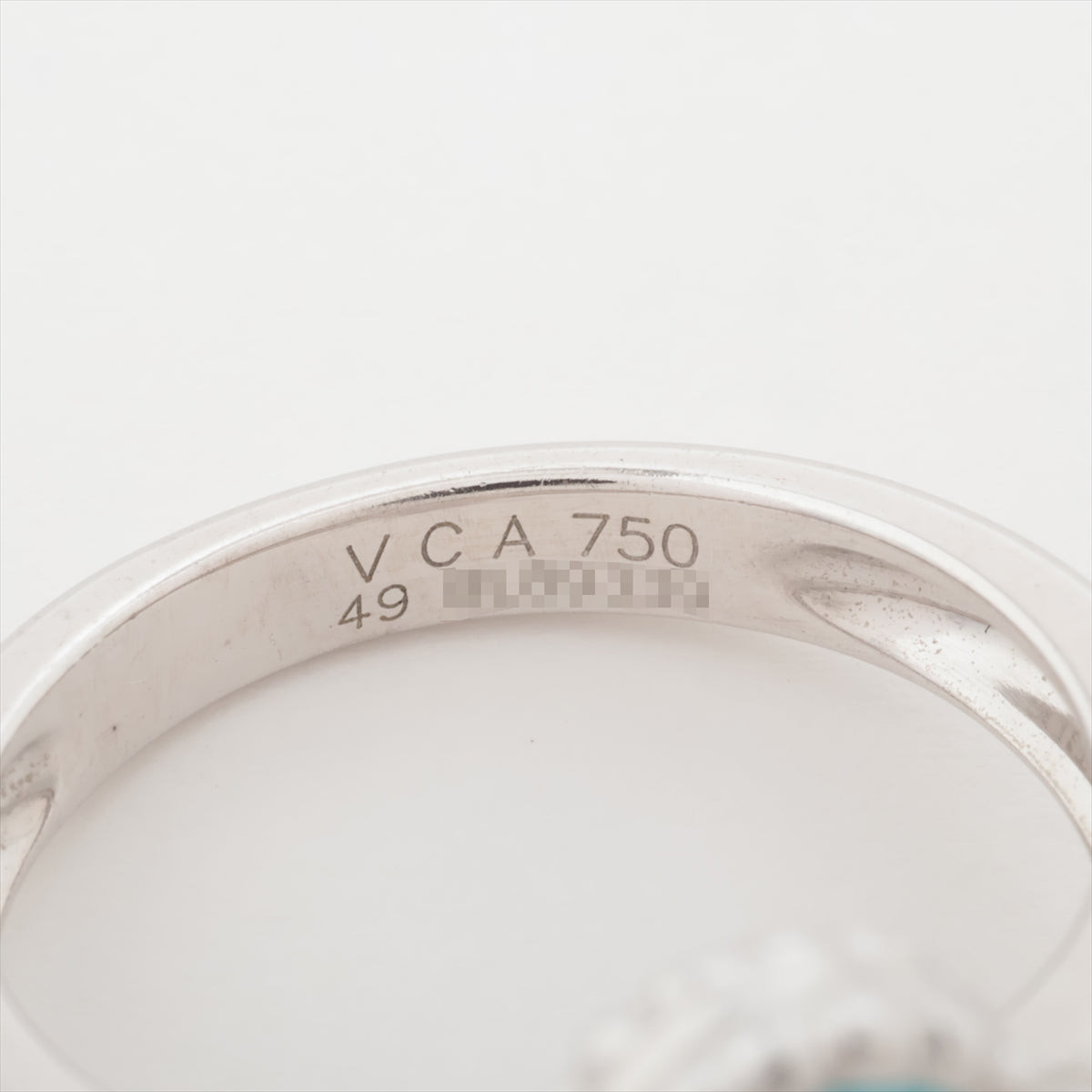 ヴァンクリーフ&アーペル ヴィンテージアルハンブラ ターコイズ ダイヤ リング 750(WG) 6.2g 49