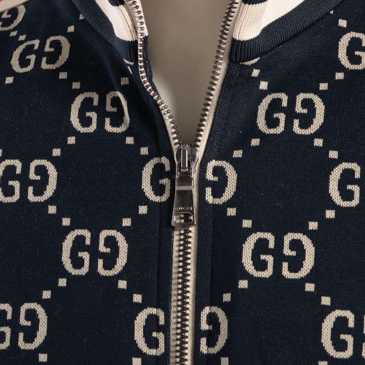 グッチ GGジャカード 18AW コットン×ポリエステル トラックジャケット S メンズ ネイビー  496919