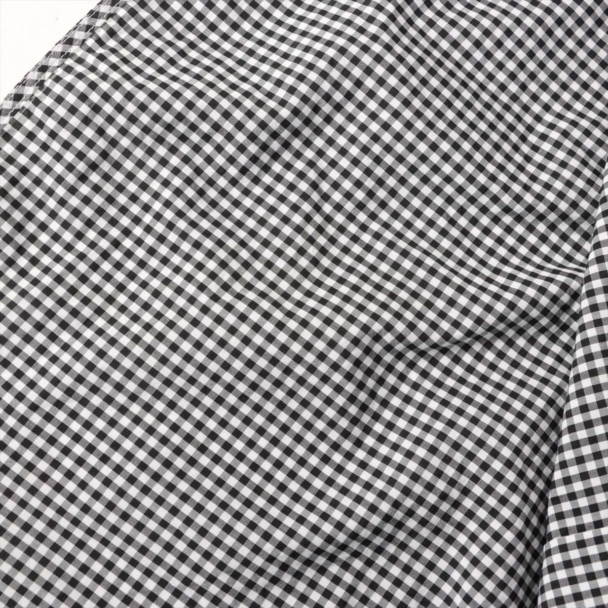 バレンシアガ 20年 コットン チェックシャツ 34 レディース ブラック×ホワイト  622050 バックロゴ オーバーサイズ