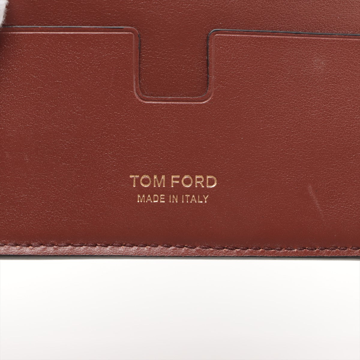 トムフォード ロゴ リザード カードケース ブラウン